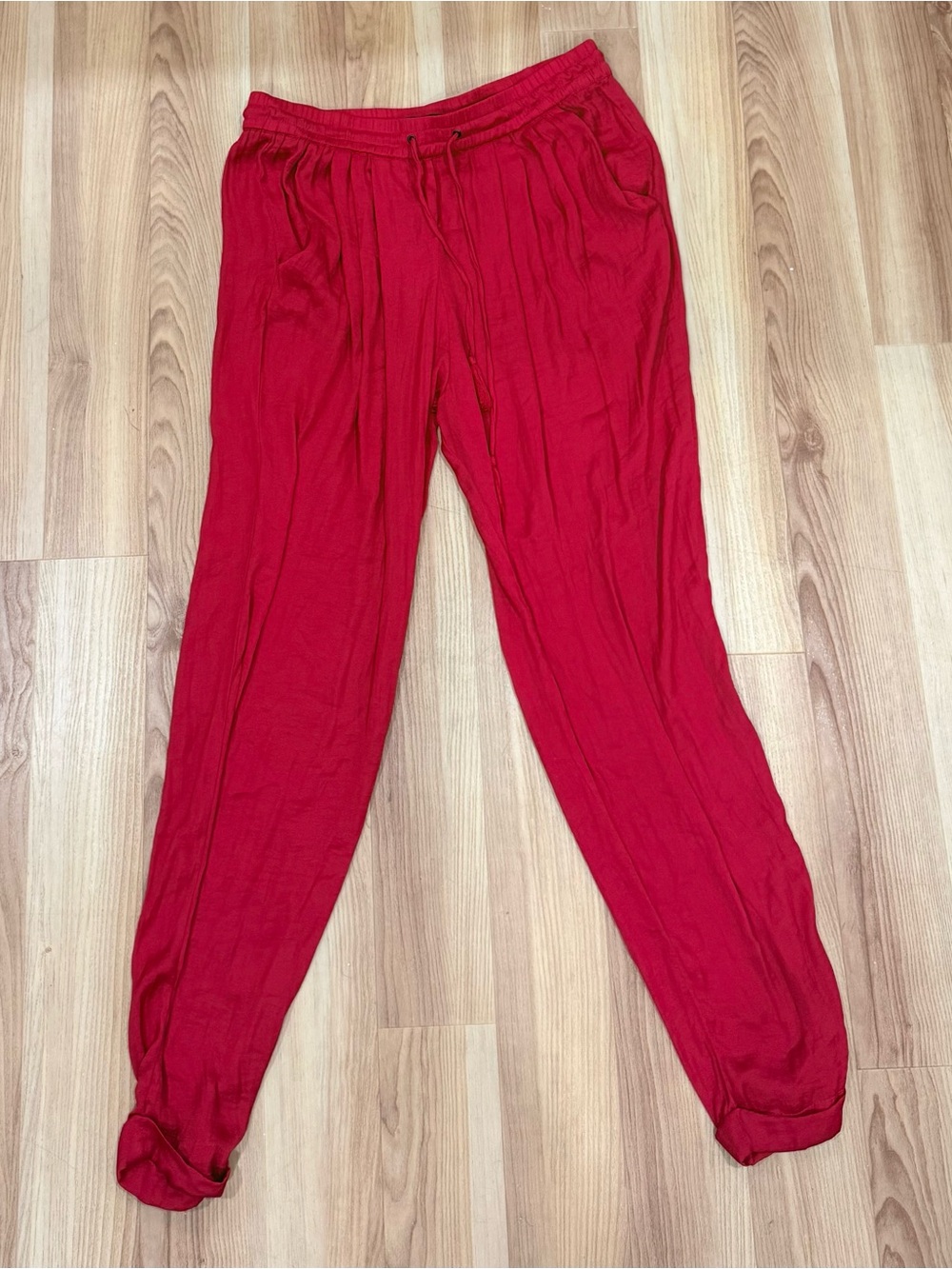 Zara Red Pants with Drawstring